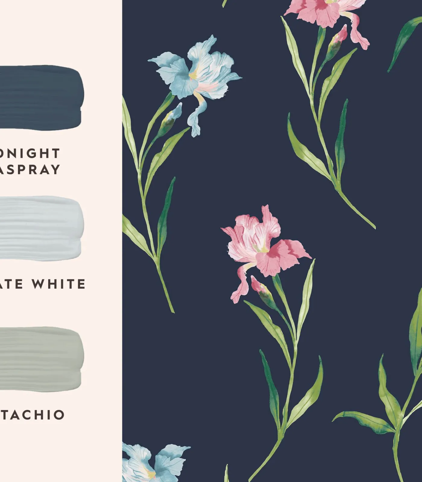 Hot Vliesbehang Hawling Irises Wanddecoratie