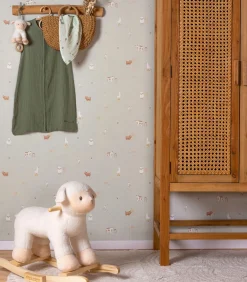 Vliesbehang Little Farm Groen Wanddecoratie