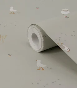 Vliesbehang Little Farm Groen Wanddecoratie