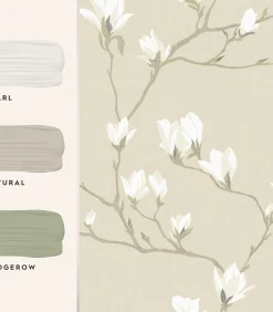 Hot Vliesbehang Magnolia Grove Natural | Wanddecoratie