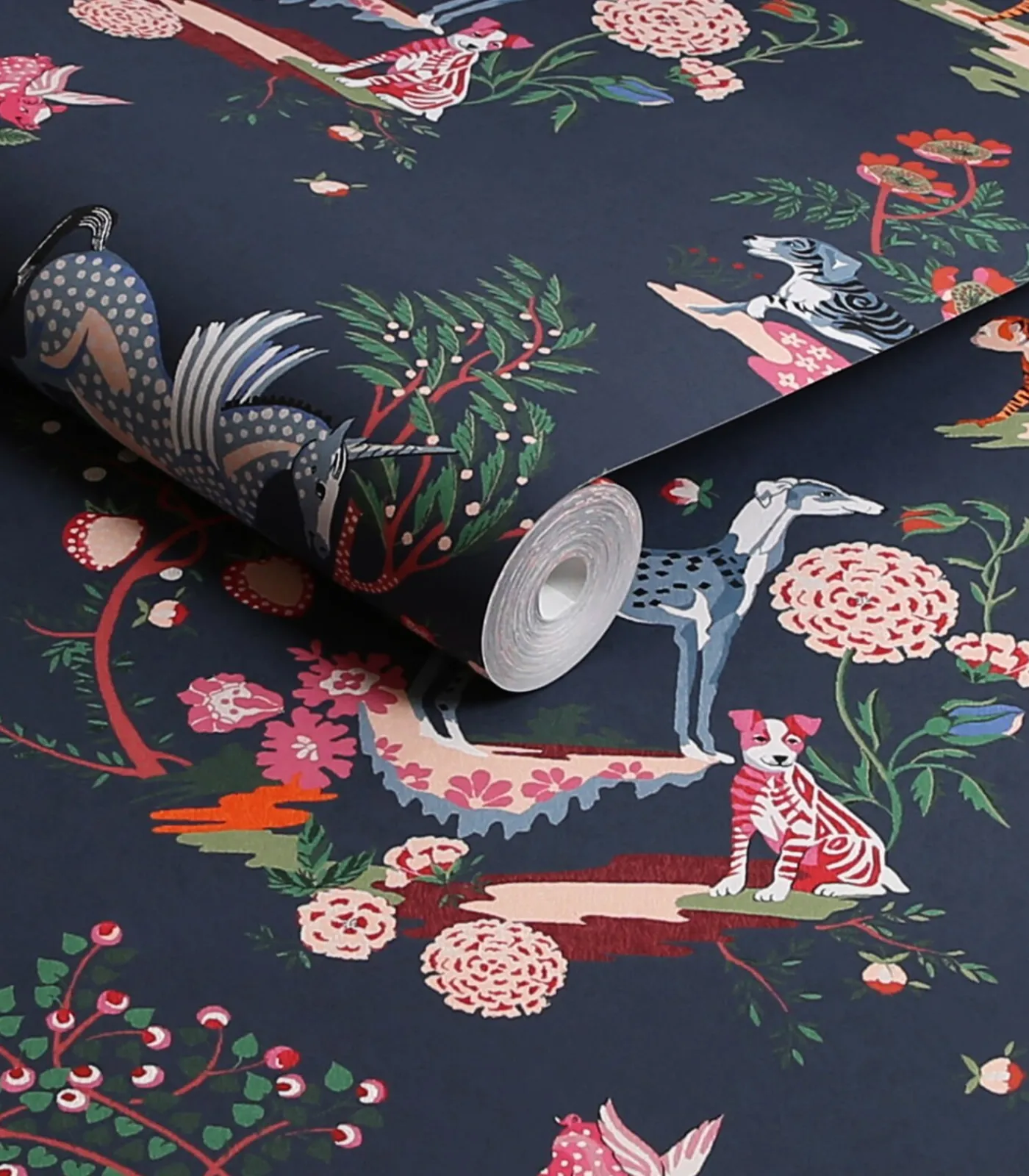 Sale Vliesbehang Painted Kingdom Navy Wanddecoratie