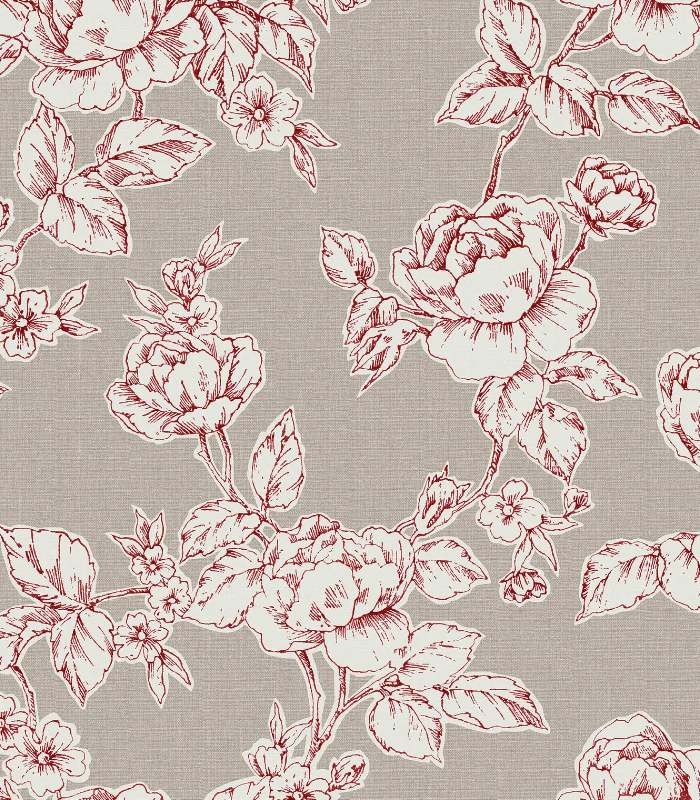 Best Vliesbehang Pollington Roses Donkergrijs Wanddecoratie