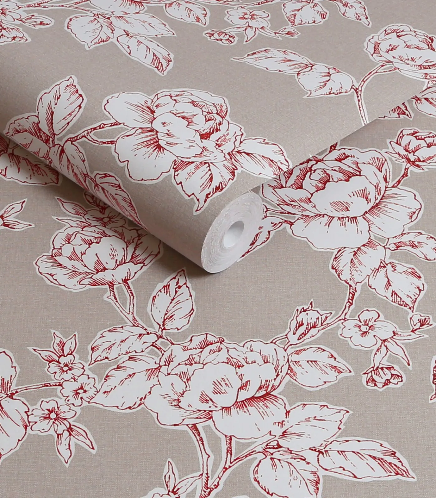 Best Vliesbehang Pollington Roses Donkergrijs Wanddecoratie