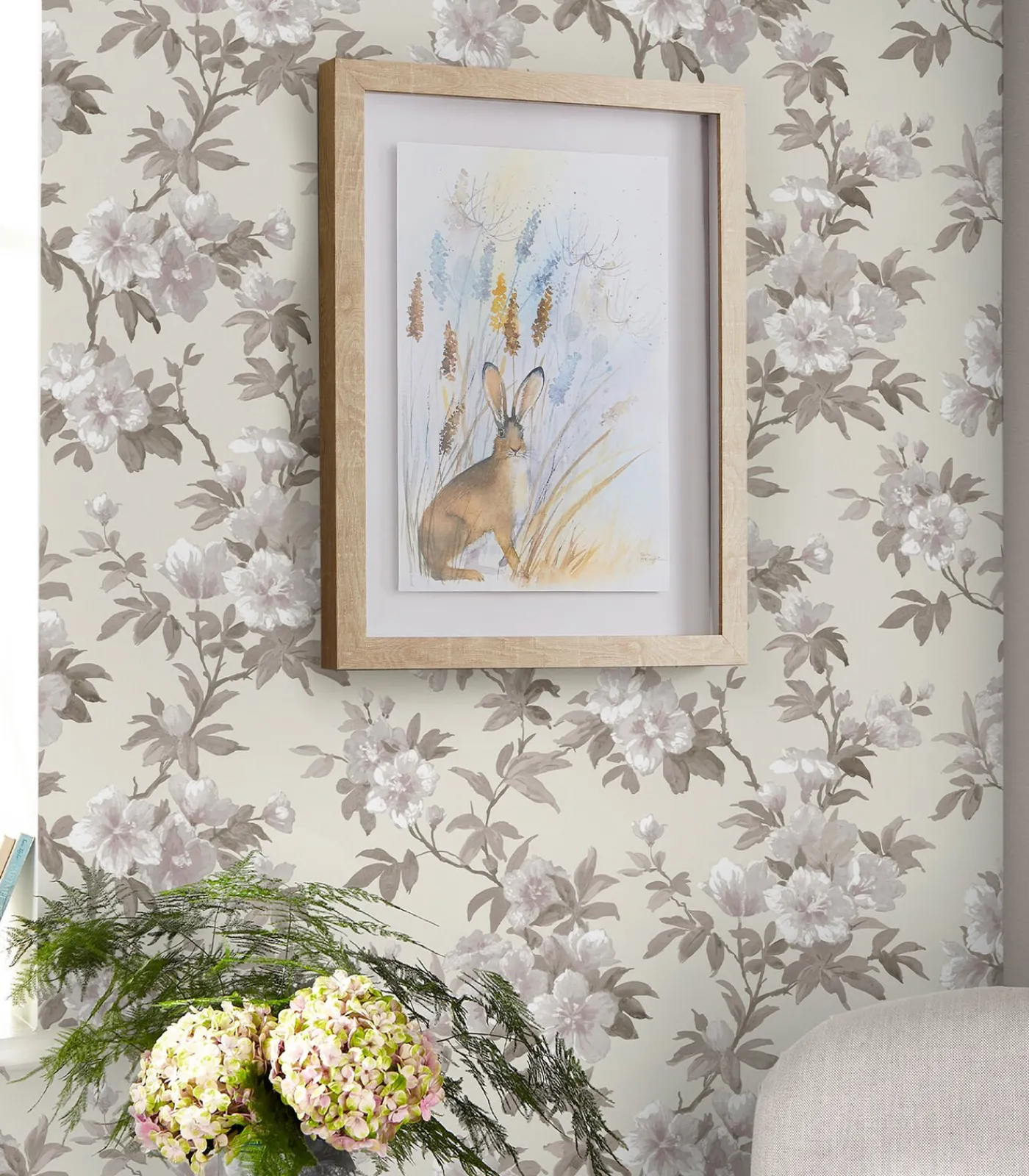 New Vliesbehang Rosamund Naturel Wanddecoratie