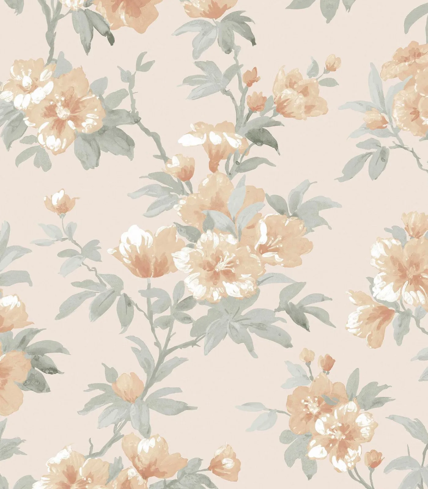 Online Vliesbehang Rosamund Oranje Wanddecoratie