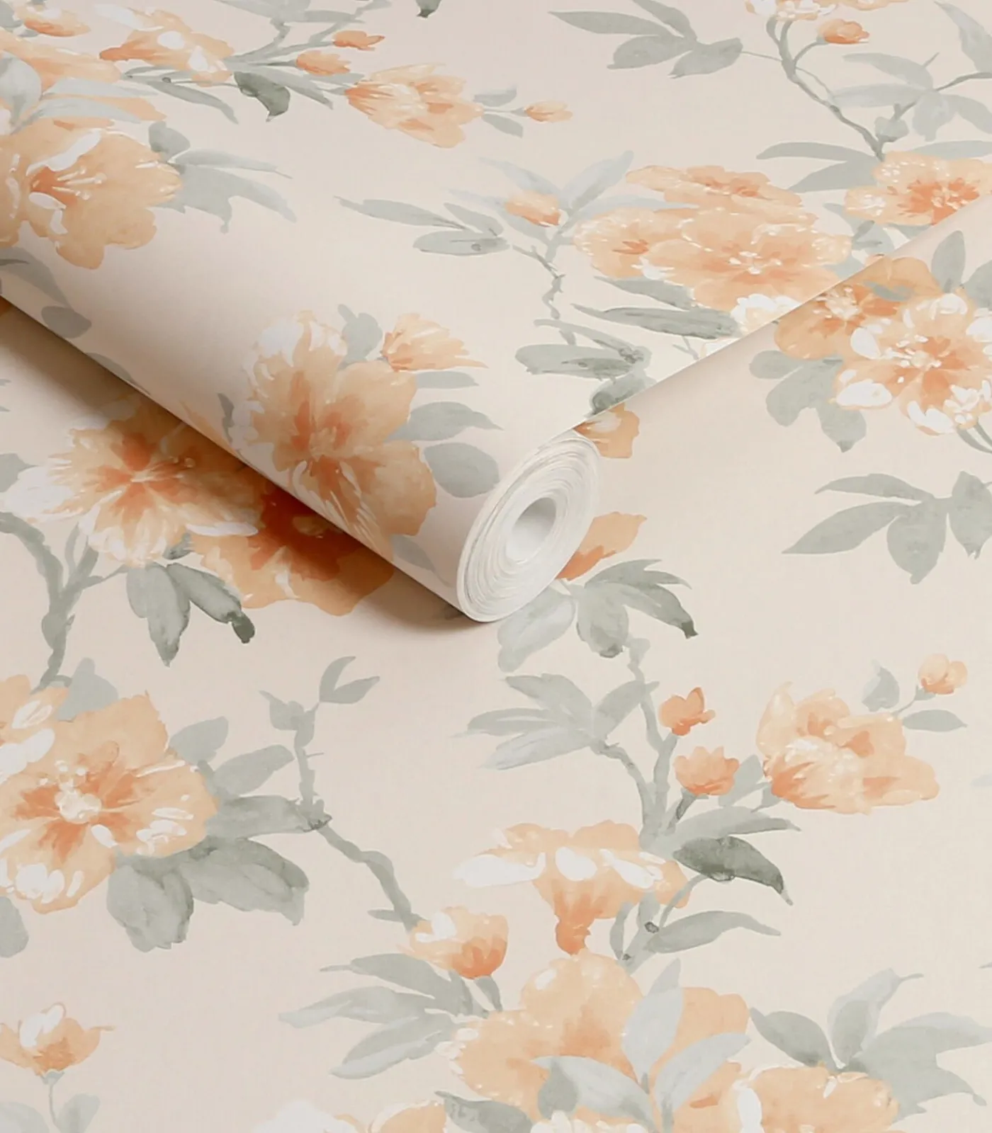 Online Vliesbehang Rosamund Oranje Wanddecoratie