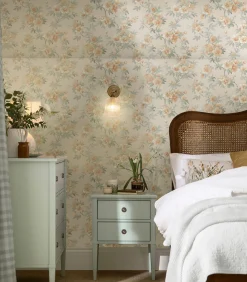 Online Vliesbehang Rosamund Oranje Wanddecoratie