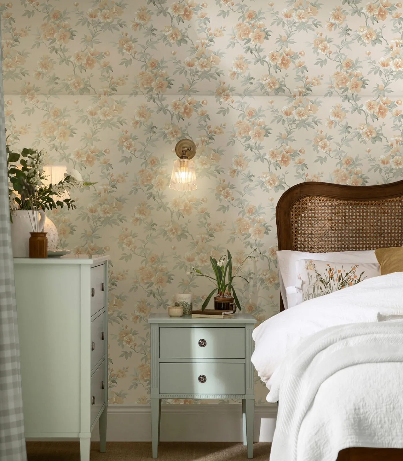 Online Vliesbehang Rosamund Oranje Wanddecoratie