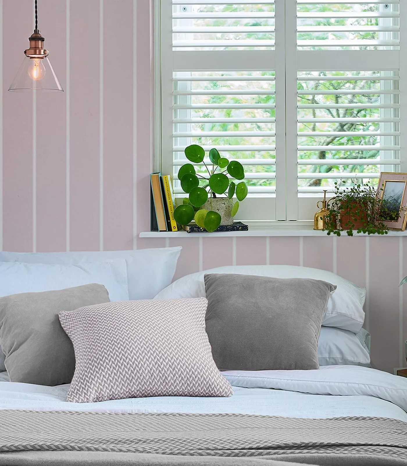 Outlet Vliesbehang Saltram Stripe Pale Amethyst Wanddecoratie