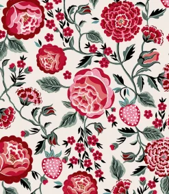 Online Vliesbehang Strawberry Garden Rose Wanddecoratie