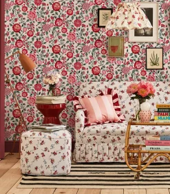 Online Vliesbehang Strawberry Garden Rose Wanddecoratie