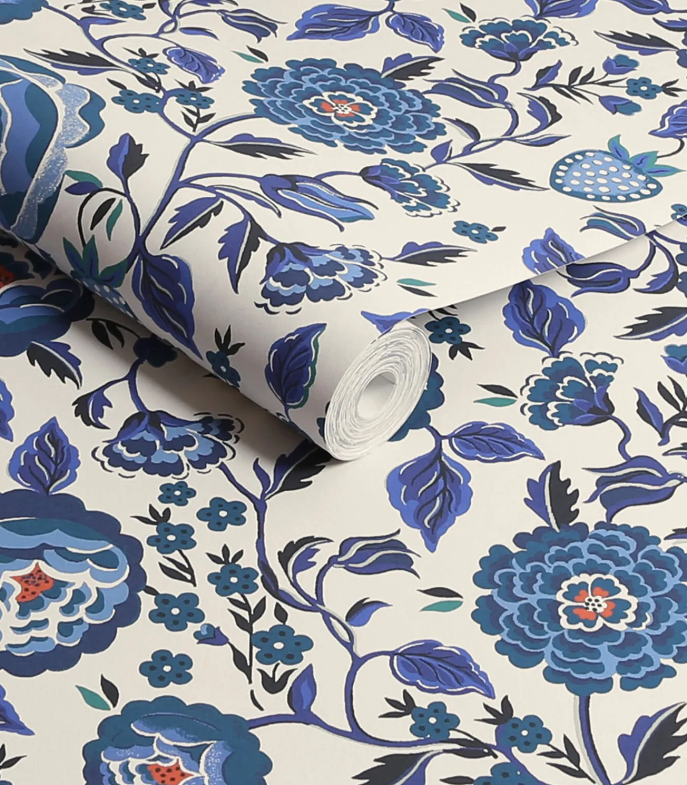 Outlet Vliesbehang Strawberry Garden Blue Wanddecoratie