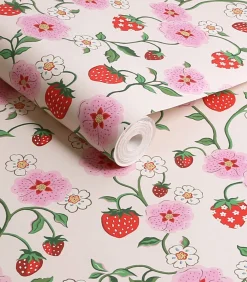 Discount Vliesbehang Strawberry Spring Wanddecoratie