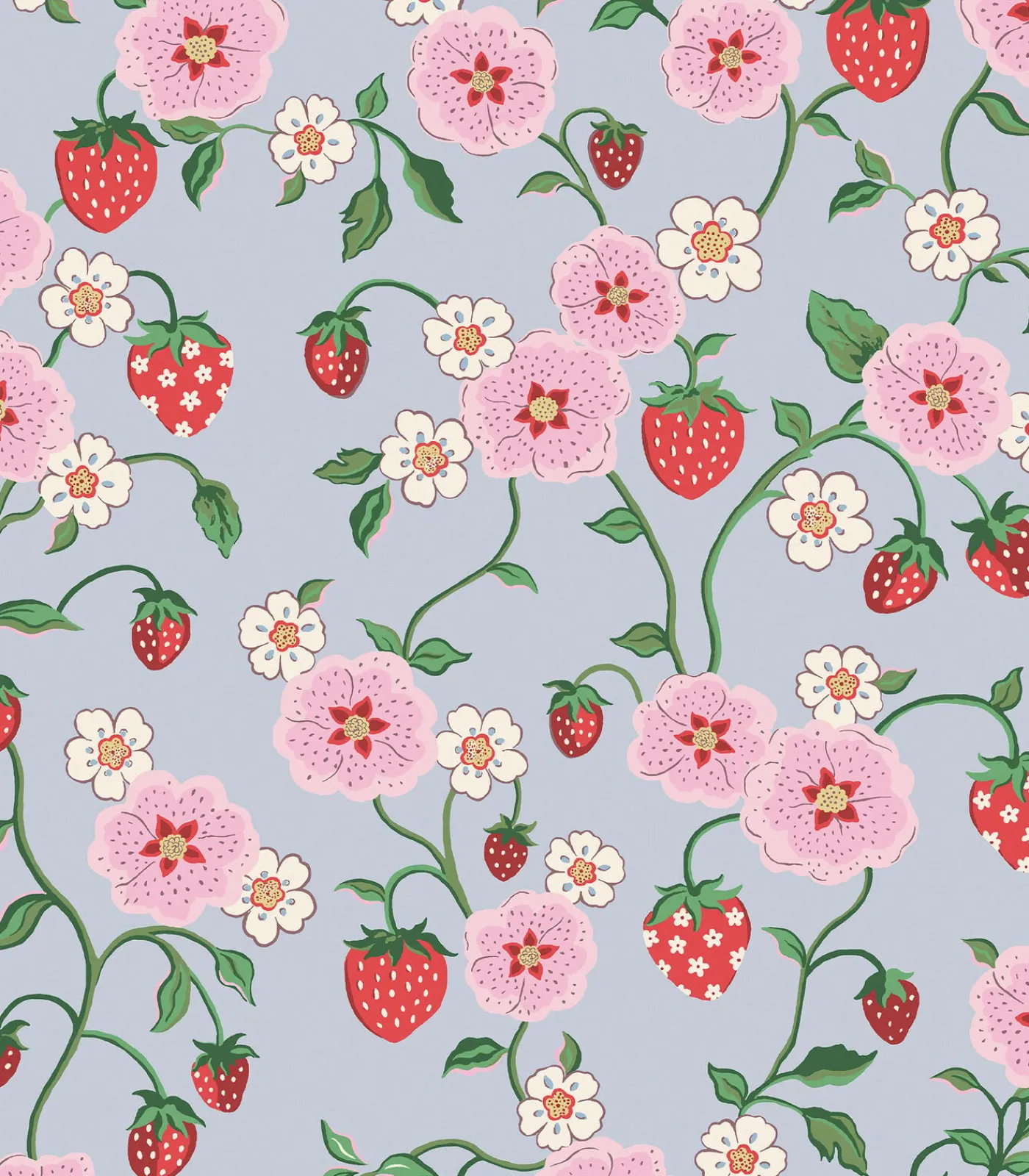 Discount Vliesbehang Strawberry Summer Wanddecoratie
