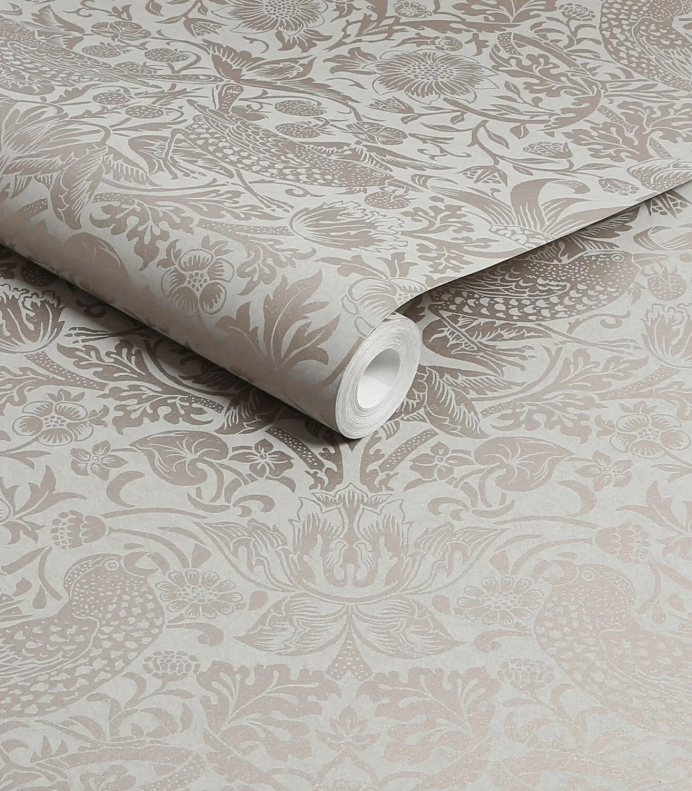 Online Vliesbehang Strawberry Thief Fibrous Wanddecoratie