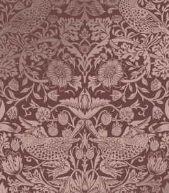 Online Vliesbehang Strawberry Thief Fibrous Wanddecoratie