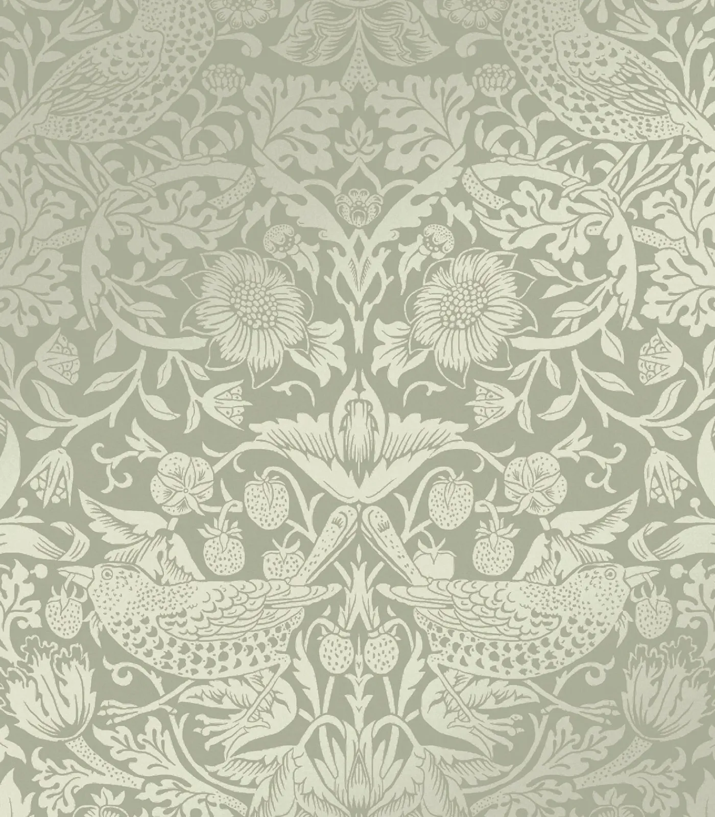 Vliesbehang Strawberry Thief Fibrous Wanddecoratie