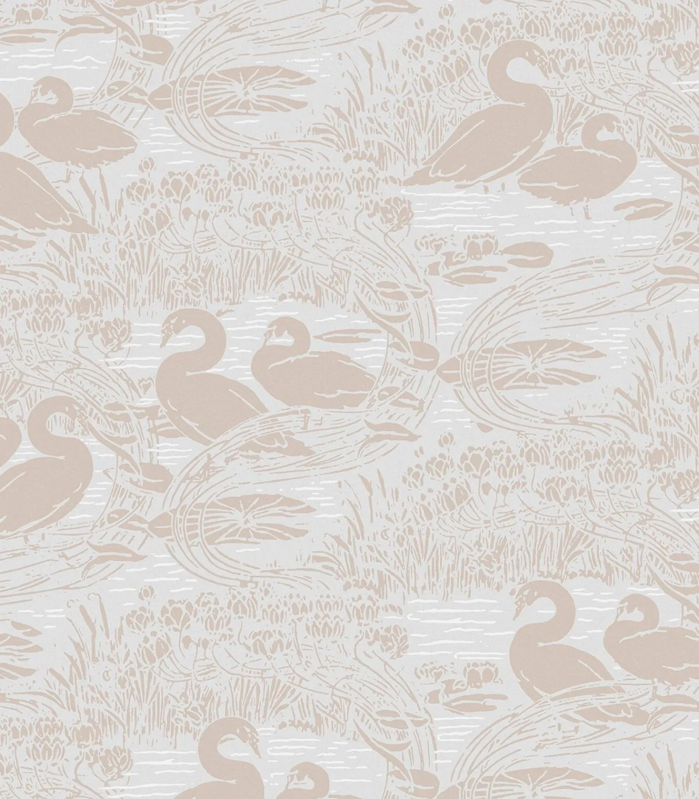 Best Vliesbehang Swans Dove Grey| Beige Grijs Wanddecoratie
