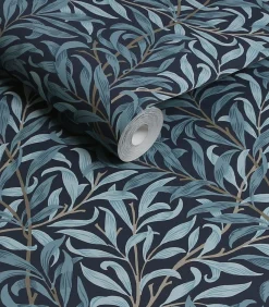 Online Vliesbehang Willow Bough Deep blues Wanddecoratie