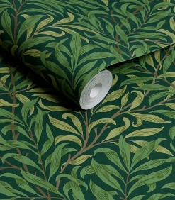 Hot Vliesbehang Willow Bough Deep Green Wanddecoratie