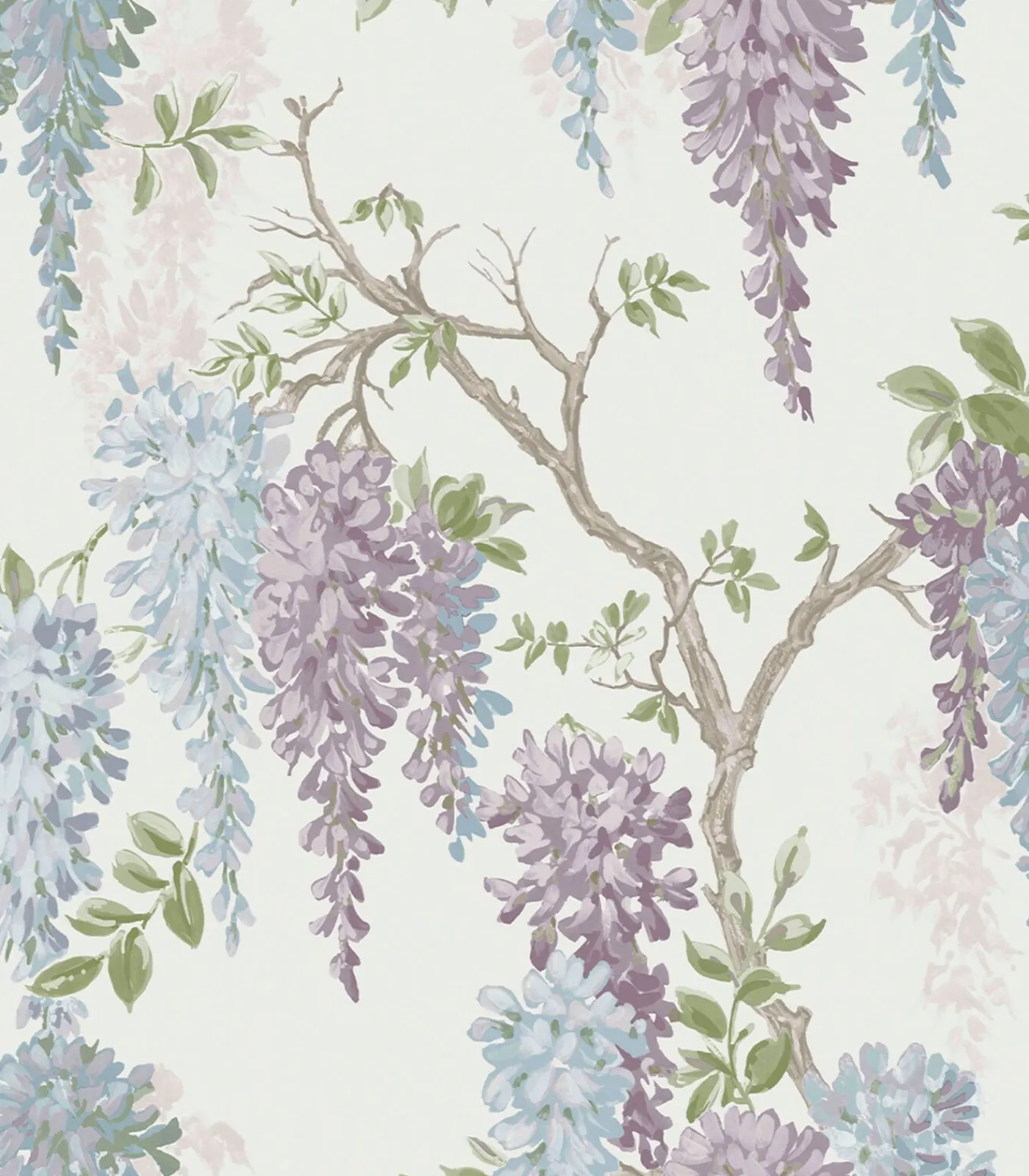 Vliesbehang Wisteria Garden Pale Iris | Wanddecoratie