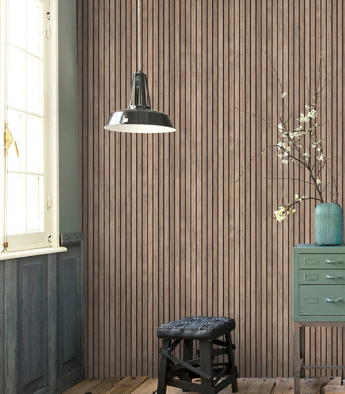 Online Vliesbehang Wood Wall Wanddecoratie