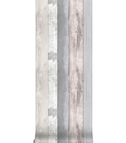 Outlet Vliesbehang Woodland Grijs Wanddecoratie