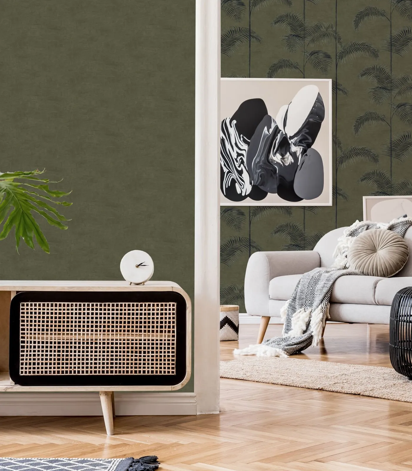 Discount Vliestapete Uni Grn Wanddecoratie