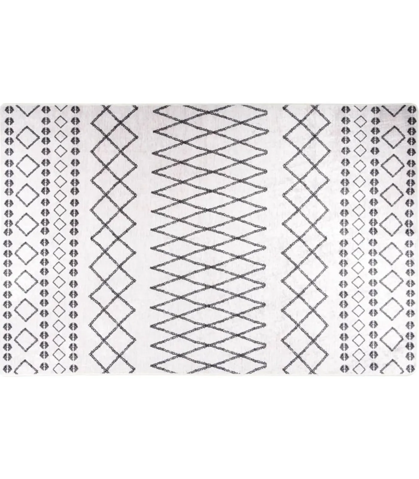 Hot Vloerkleed wasbaar anti-slip 160x230 cm zwart en wit Tapijten