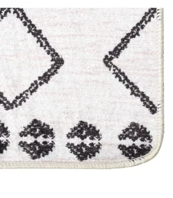 Hot Vloerkleed wasbaar anti-slip 160x230 cm zwart en wit Tapijten