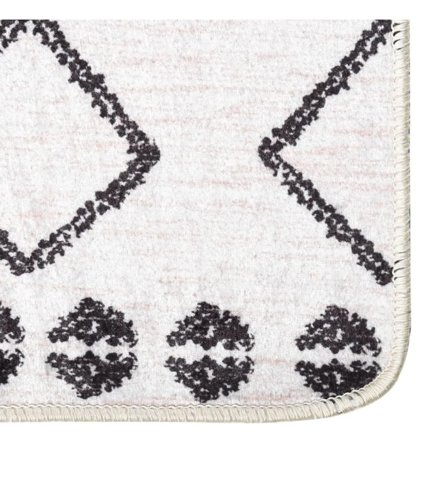 Hot Vloerkleed wasbaar anti-slip 160x230 cm zwart en wit Tapijten