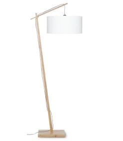 Best Vloerlamp Andes - Bamboe/Wit - 72x47x176cm Vloerlampen