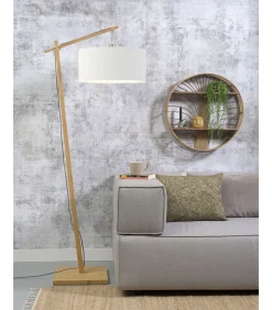 Best Vloerlamp Andes - Bamboe/Wit - 72x47x176cm Vloerlampen