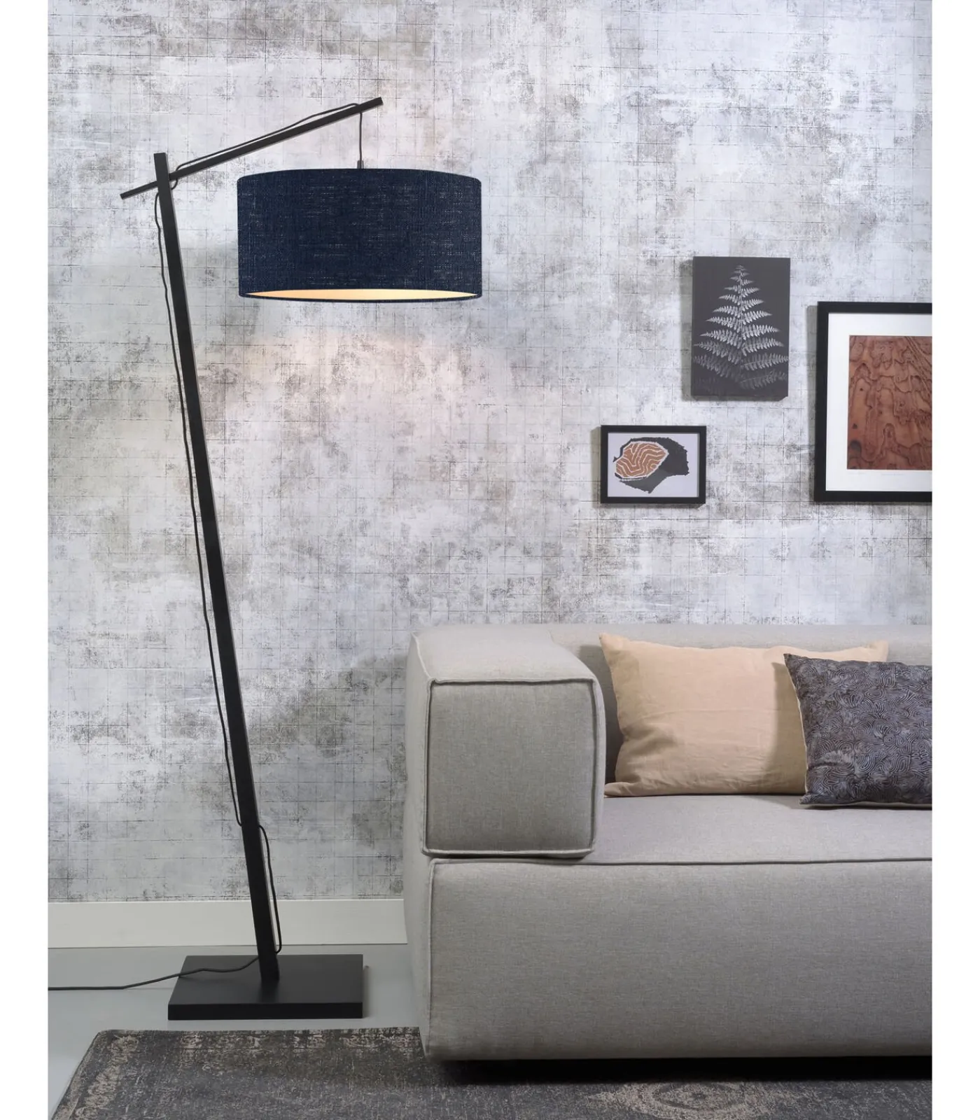 Best Vloerlamp Andes - Zwart/Blauw - 72x47x176cm Vloerlampen