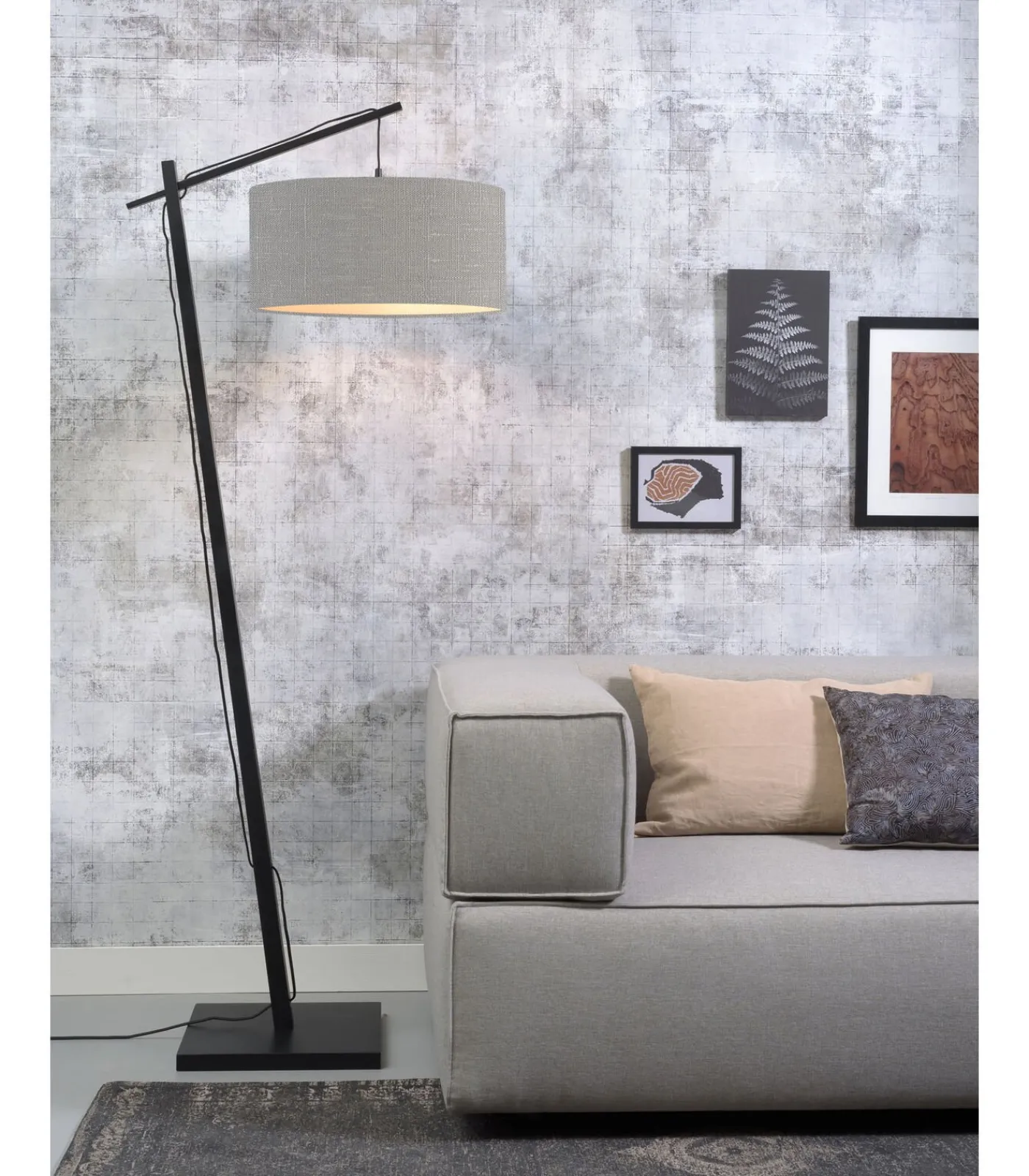 Sale Vloerlamp Andes - Zwart/Lichtgrijs - 72x47x176cm Vloerlampen