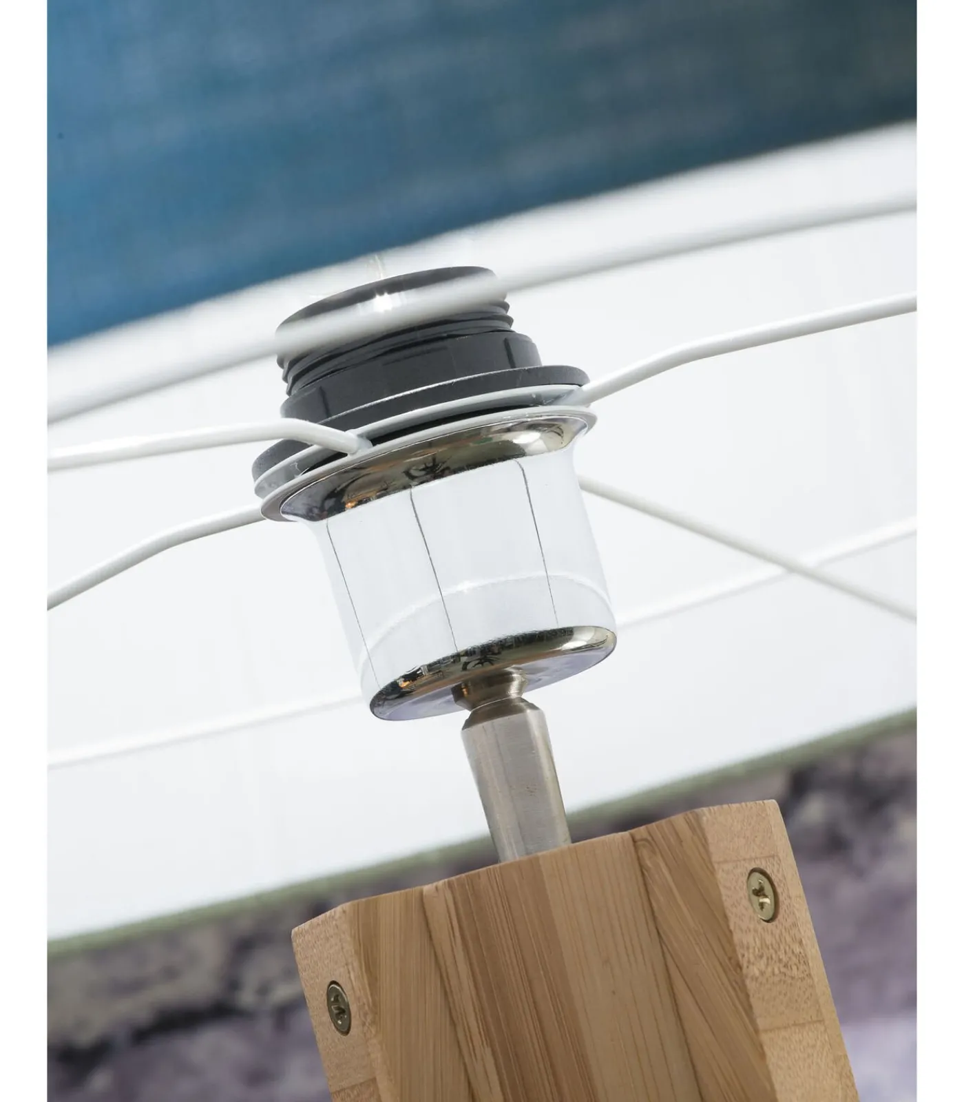 Clearance Vloerlamp Annapurna - Zwart/Bamboe - Ø60cm Vloerlampen