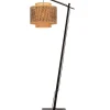 Sale Vloerlamp Bhutan - Bamboe Zwart/Naturel - 68x40x176cm Vloerlampen