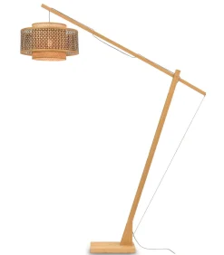 New Vloerlamp Bhutan - Bamboe/Zwart - 165x50x207cm Vloerlampen