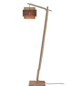 Vloerlamp Bhutan - Bamboe/Zwart - 55x31x150cm Vloerlampen