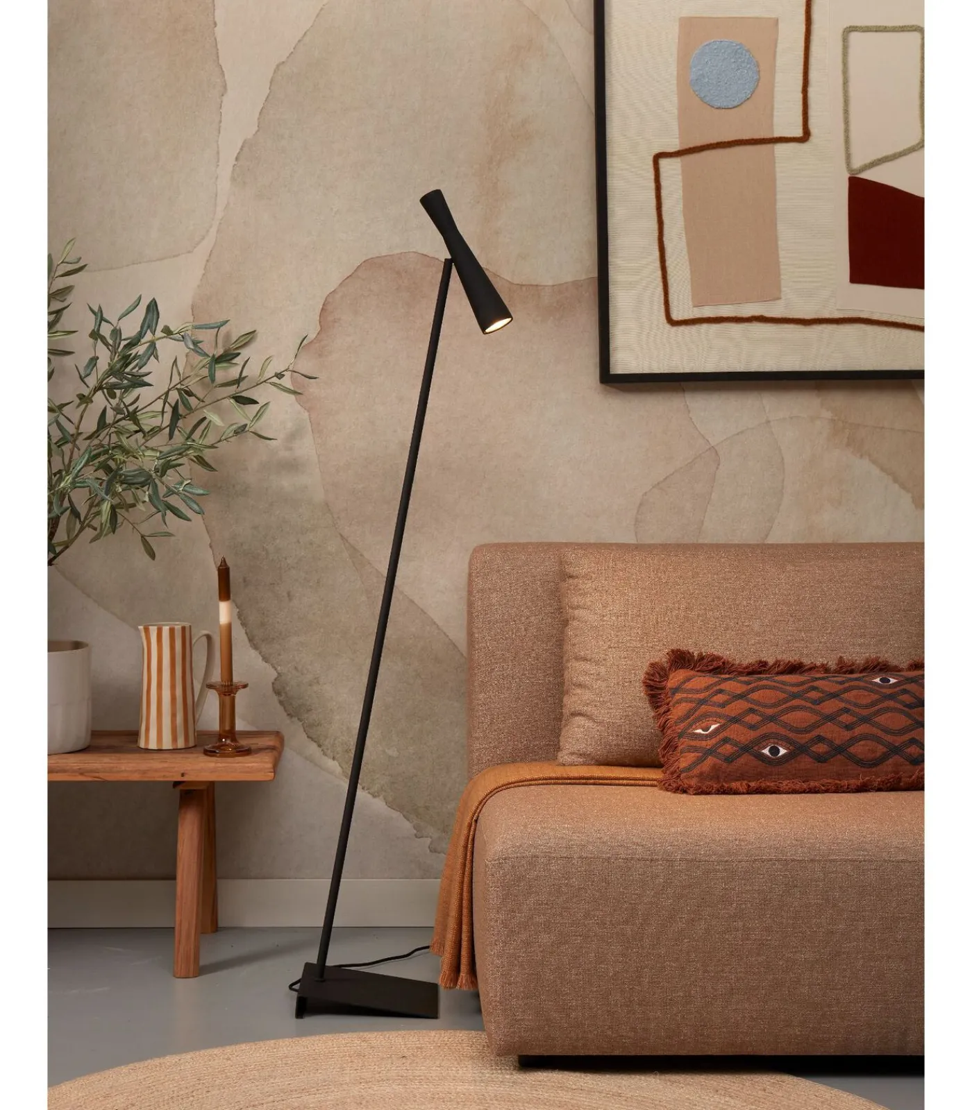 Vloerlamp Bordeaux - Zwart - 22x36x145.5cm Vloerlampen
