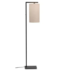 Sale Vloerlamp Boston - Zwart/Naturel - 30x25x160cm Vloerlampen