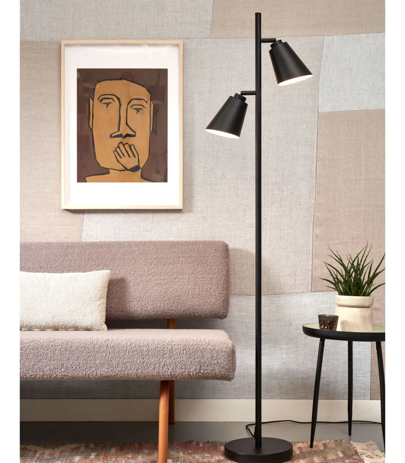 New Vloerlamp Bremen - Zwart - 45x25x162cm - 2L Vloerlampen