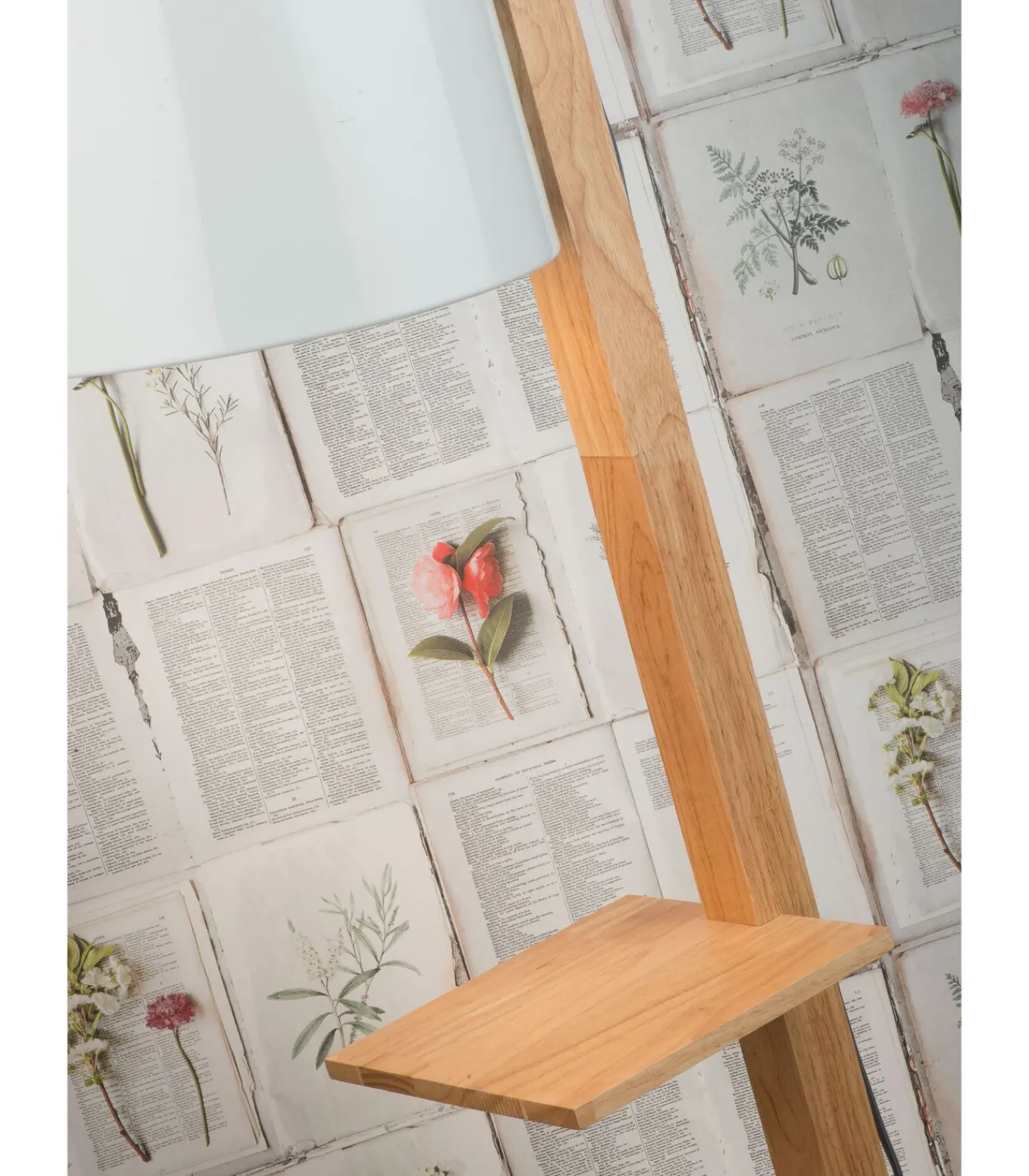 Online Vloerlamp Cambridge - Wit/Naturel - 38x30x168cm Vloerlampen