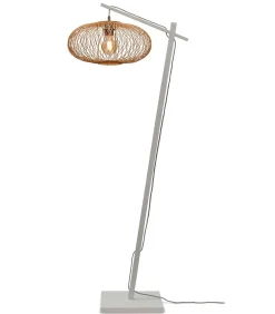 Vloerlamp Cango - Bamboe Wit/Naturel - 62x40x150cm Vloerlampen