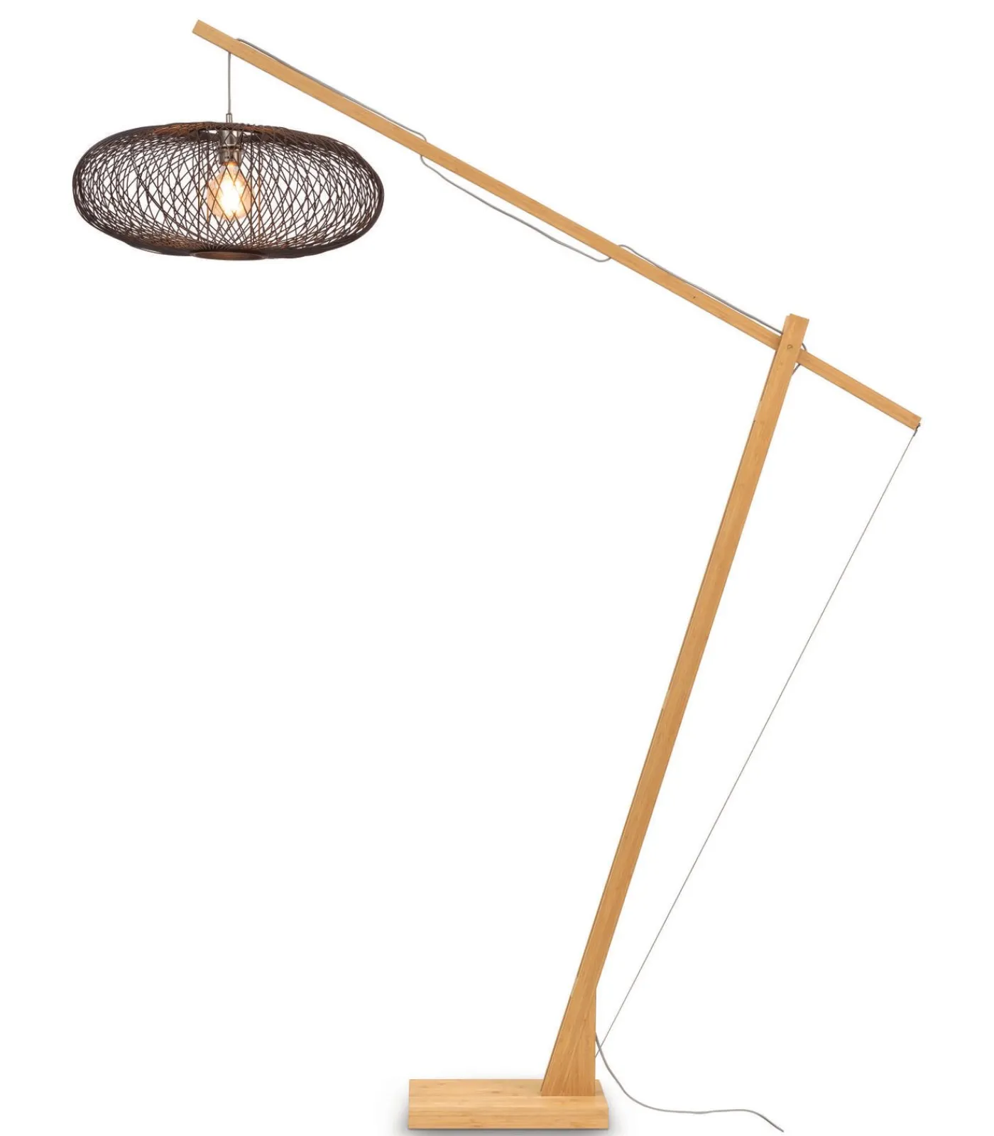 Hot Vloerlamp Cango - Bamboe/Zwart - 175x60x207cm Vloerlampen