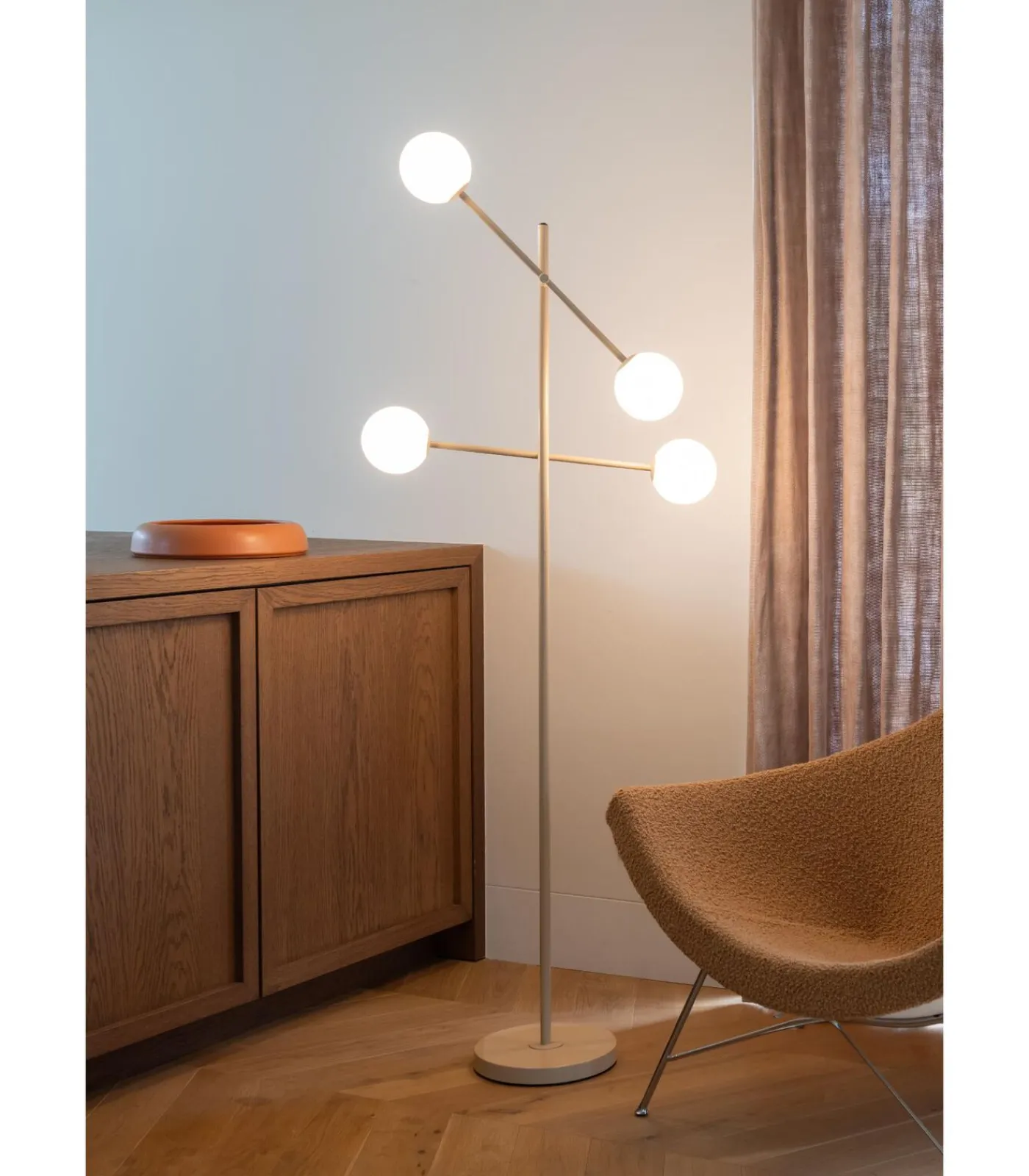 Discount Vloerlamp Copenhagen - Beige - 48x26x170cm Vloerlampen