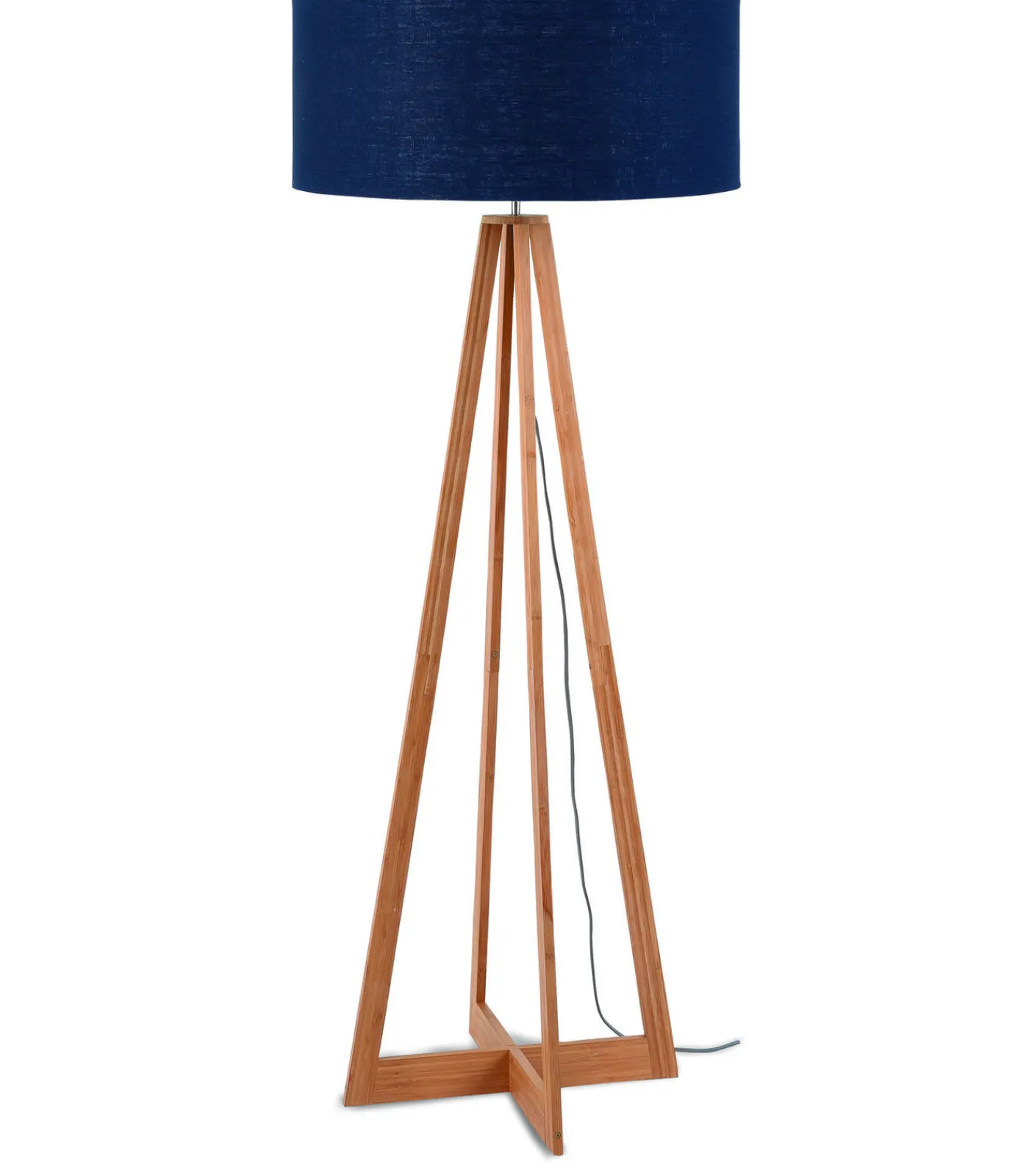 Sale Vloerlamp Everest - Blauw/Bamboe - Ø60cm Vloerlampen