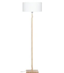 Hot Vloerlamp Fuji - Wit/Bamboe - Ø47cm Vloerlampen