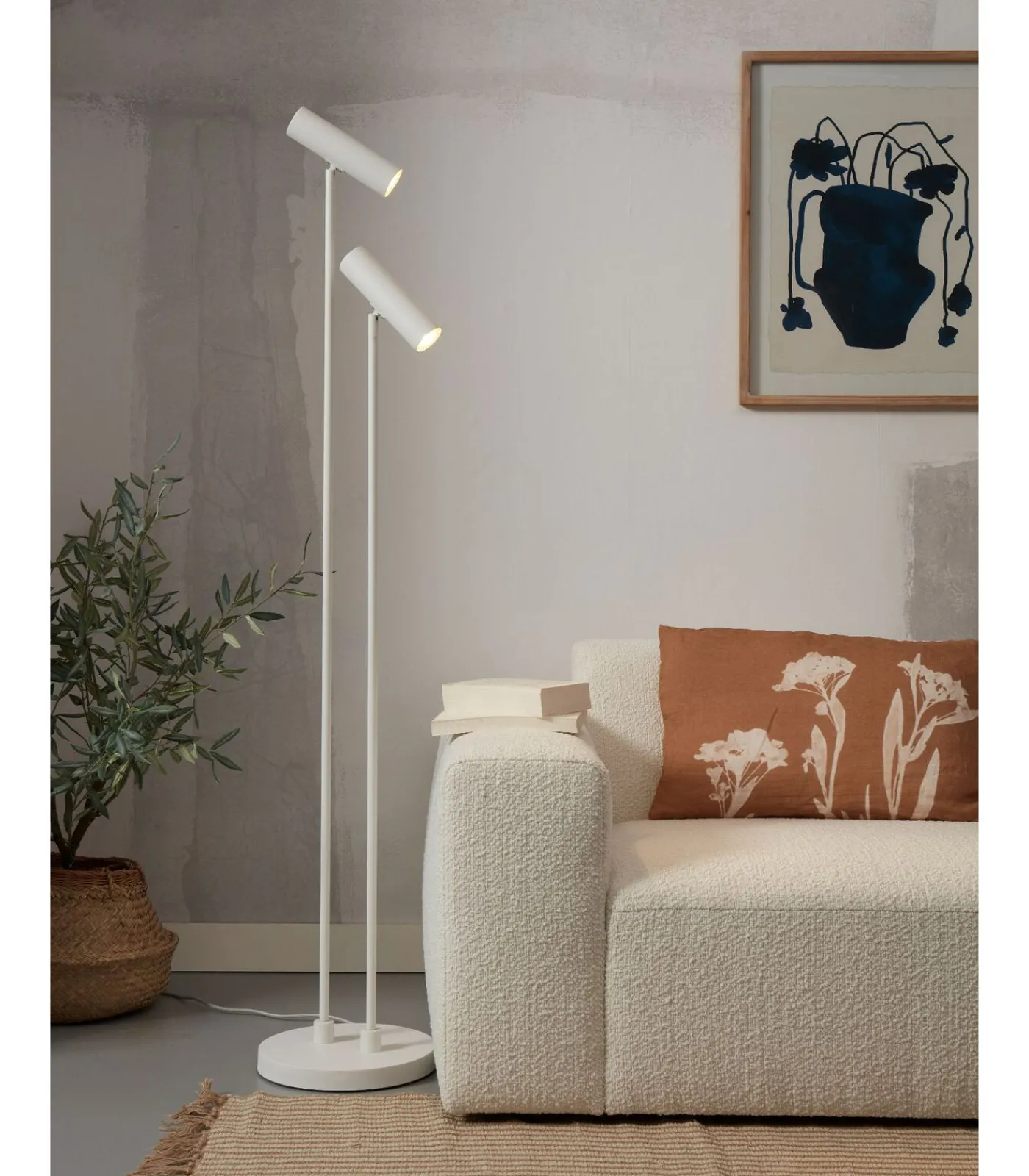 Discount Vloerlamp Havana - Wit - 30x30x162cm Vloerlampen