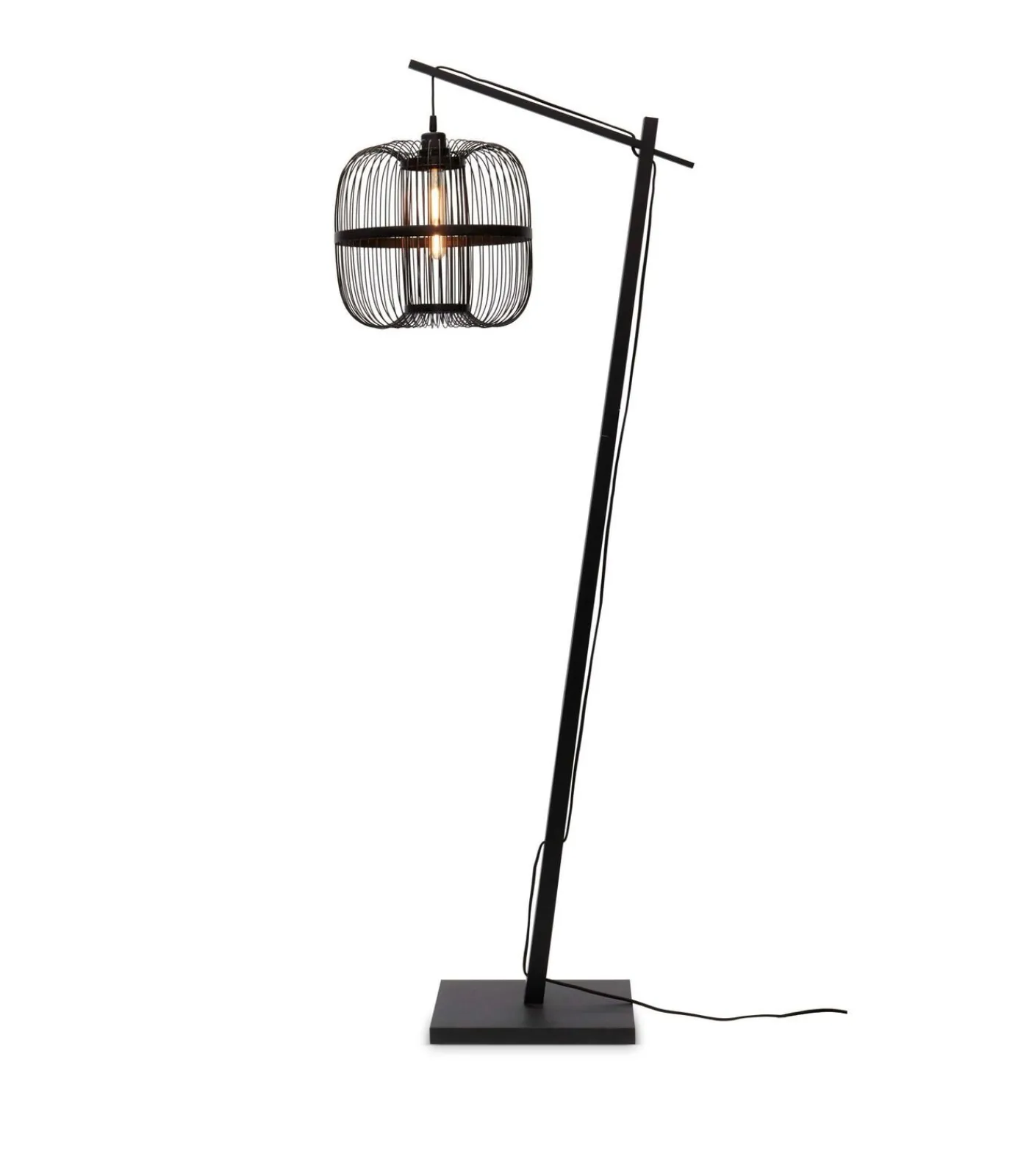 Sale Vloerlamp Hokkaido - Bamboe Zwart - 63x36x176cm Vloerlampen